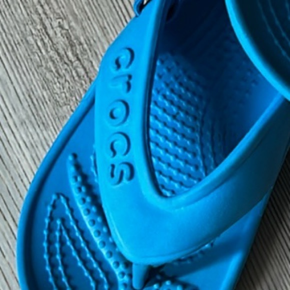 CROCS Blue Child Size 11 Flip Flop Sandals Boy Girl Ankle Strap              O - Picture 13 of 14